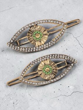 🌻Set of Two (2) Kristin Ess “The Evil Eye” Hair Clips {NEW WITH TAGS}